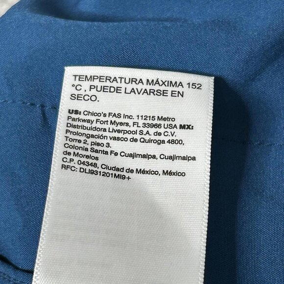 Chico's Pants Womens 2 US Large Blue Jacquard Wide Leg Palazzo Pull-On Culottes - Picture 7 of 13